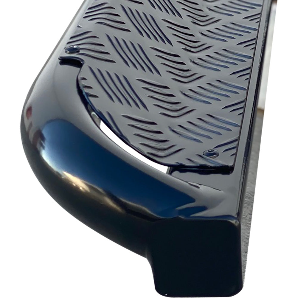 ISUZU D-Max 2021+ ANGLED Rock Sliders / Side Steps - P/C Ally Checkerplate Tread
