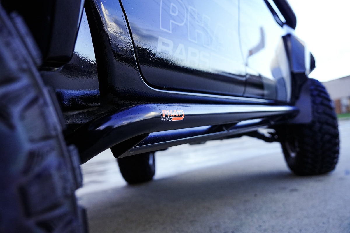 Toyota Hilux N80 'Mac Preston Big Tube' ANGLED Rock Sliders / Side Steps - Powdercoated