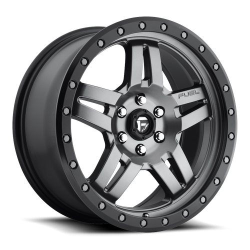 Fuel 1PC D558 ANZA 18x9 5x127 +1 Matte Gunmetal Black Bead Ring