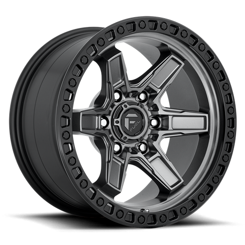 Fuel 1PC D698 KICKER 17x9 6x114.3 +12 Matte Gunmetal Black Bead Ring