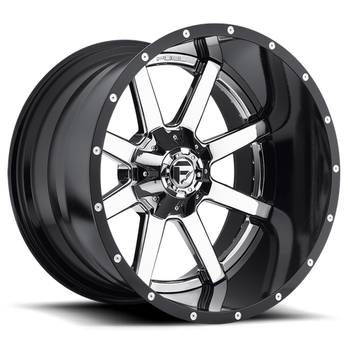 Fuel 1PC D260 MAVERICK 24x14 8x170 -75 Chrome Plated Gloss Black Lip