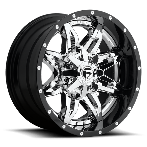 Fuel 1PC D266 LETHAL 20x10 8x170 -19 Chrome Plated Gloss Black Lip