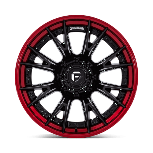 Fuel 1PC FC402 CATALYST 22x12 8x165.1 -44 Matte Black W/ Candy Red Lip