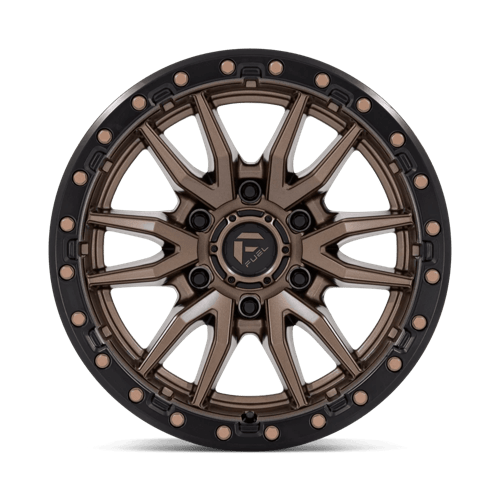 Fuel 1PC D681 REBEL 16x8 6x139.7 +1 Matte Bronze Black Bead Ring