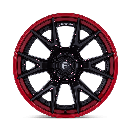 Fuel 1PC FC402 CATALYST 20x9 6x139.7 +20 Matte Black W/ Candy Red Lip