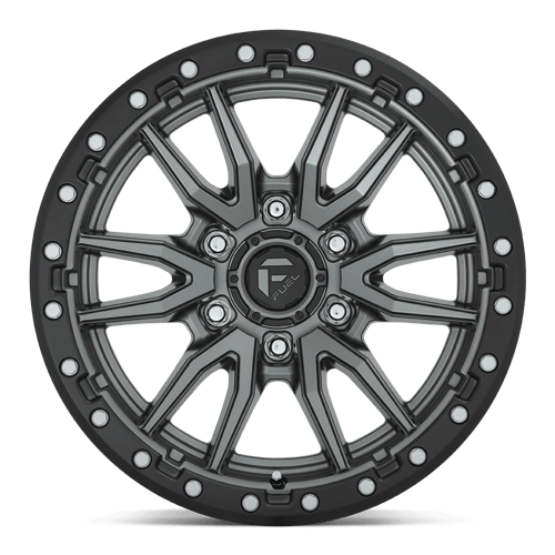Fuel 1PC D680 REBEL 18x9 6x135 -12 Matte Gunmetal Black Bead Ring