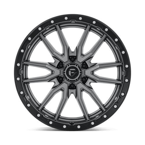 Fuel 1PC D680 REBEL 22x9 6x139.7 +20 Matte Gunmetal Black Bead Ring