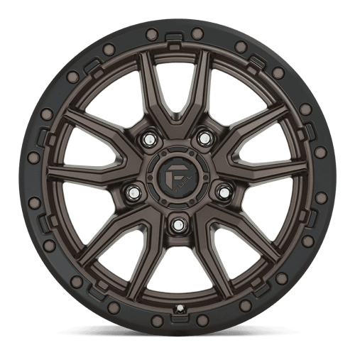 Fuel 1PC D681 REBEL 17x9 5x114.3 -12 Matte Bronze Black Bead Ring