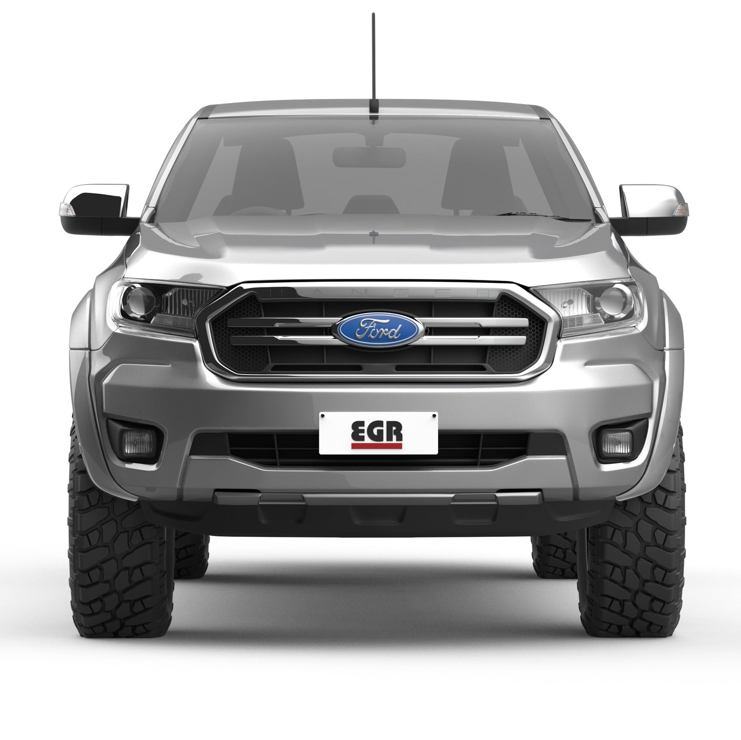 Front-facing Ford Ranger PX showcasing EGR Fender Flares designed for durability and off-road styling