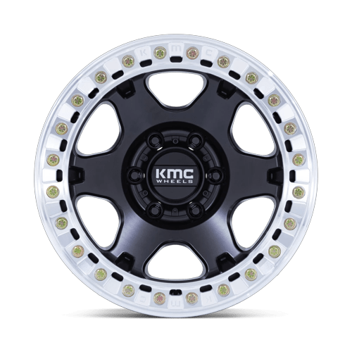 KMC KM238 VI BEADLOCK 17x9 6x139.7 -38 Satin Black W/ Machined Ring