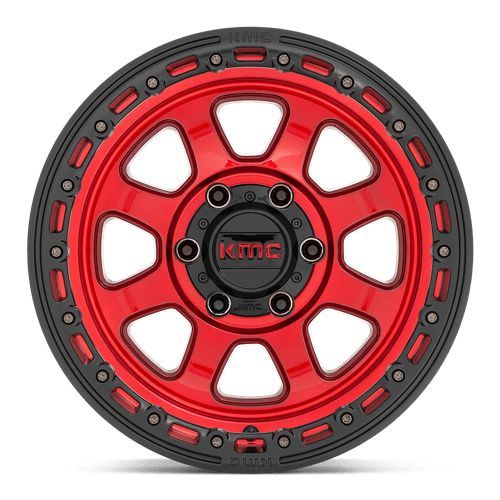 KMC KM548 CHASE 17x9 5x127 +0 Candy Red W/ Black Lip