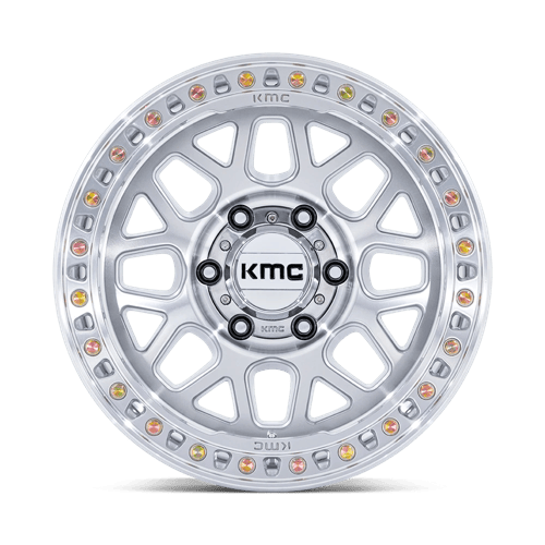KMC KM549 GRS 17x9 6x139.7 +18 Gloss Silver W/ Machined Face