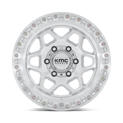 KMC KM553 TORX 17x8.5 6x139.7 +0 Gloss Silver W/ Machined Face