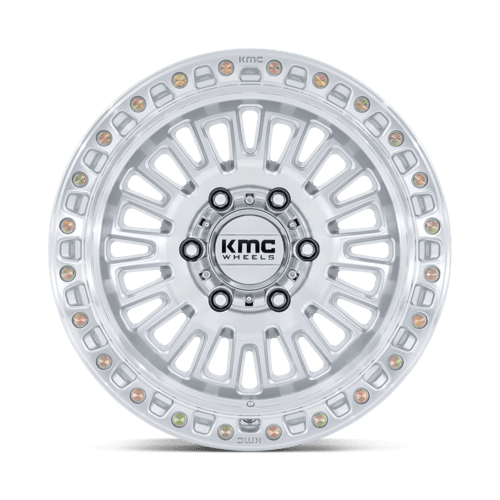 KMC KM554 AZTEC 17x8.5 6x120 +0 Gloss Silver W/ Machined Face
