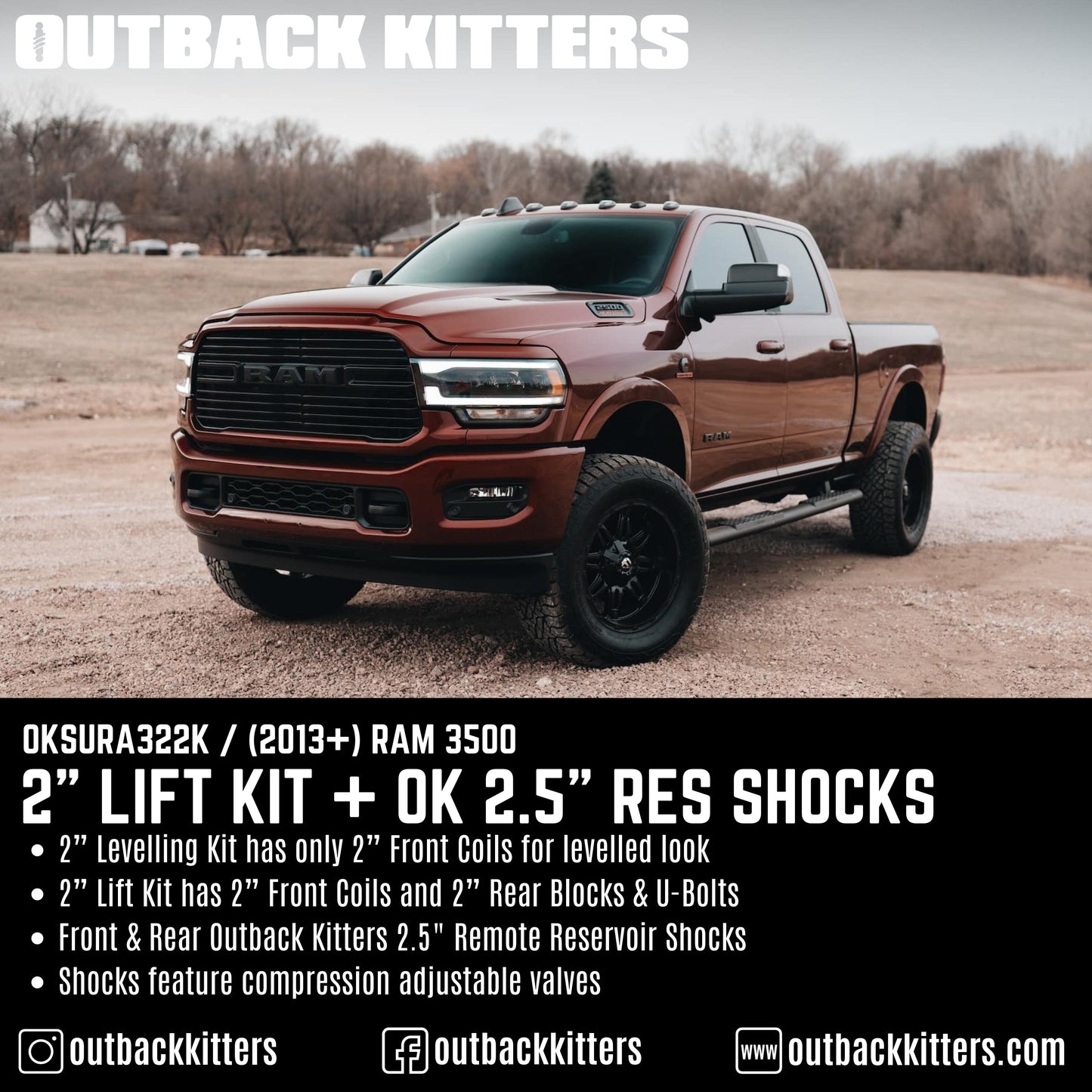 Outback Kitters 2' Lift Kit for 2013+ Ram 3500