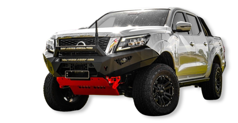 Navara MY21 Predator bar with optional light bar fitted and stealth hoop