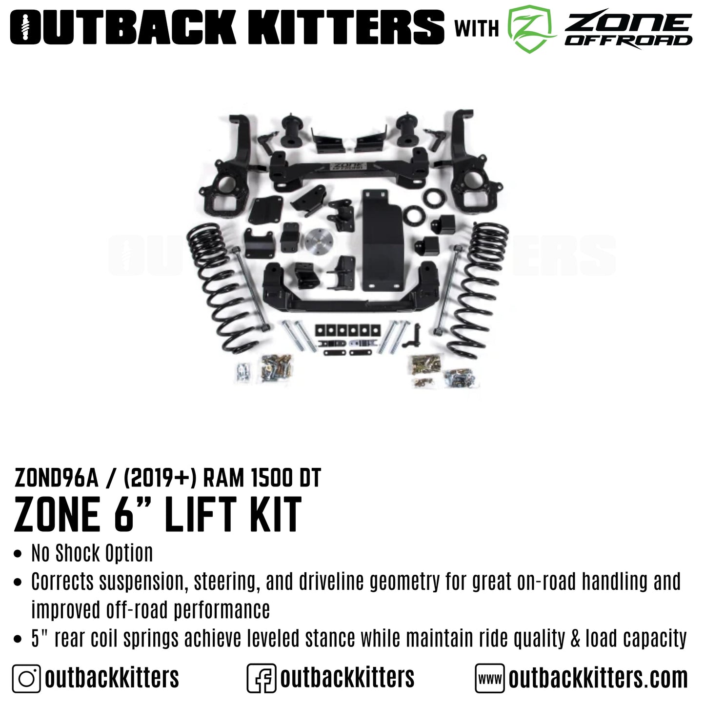 OK with Zone Offroad 6' Lift Kit for 2019+ Ram 1500 DT
