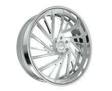 Silver alloy wheel with intricate spoke design.