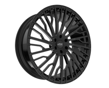 Black alloy wheel with intricate spoke design.