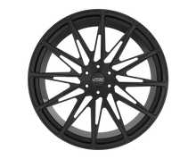 Black multi-spoke car wheel rim design.