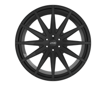Black alloy wheel with multiple spokes.