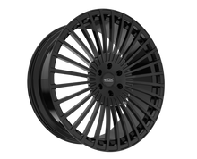 Black alloy wheel with intricate spoke design.
