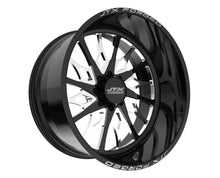 Black and silver custom car wheel rim.