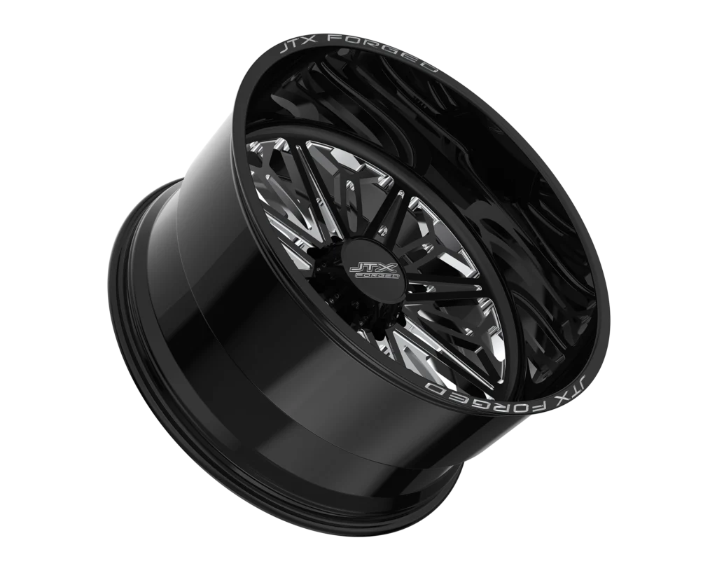 Glossy black deep dish forged wheel rim