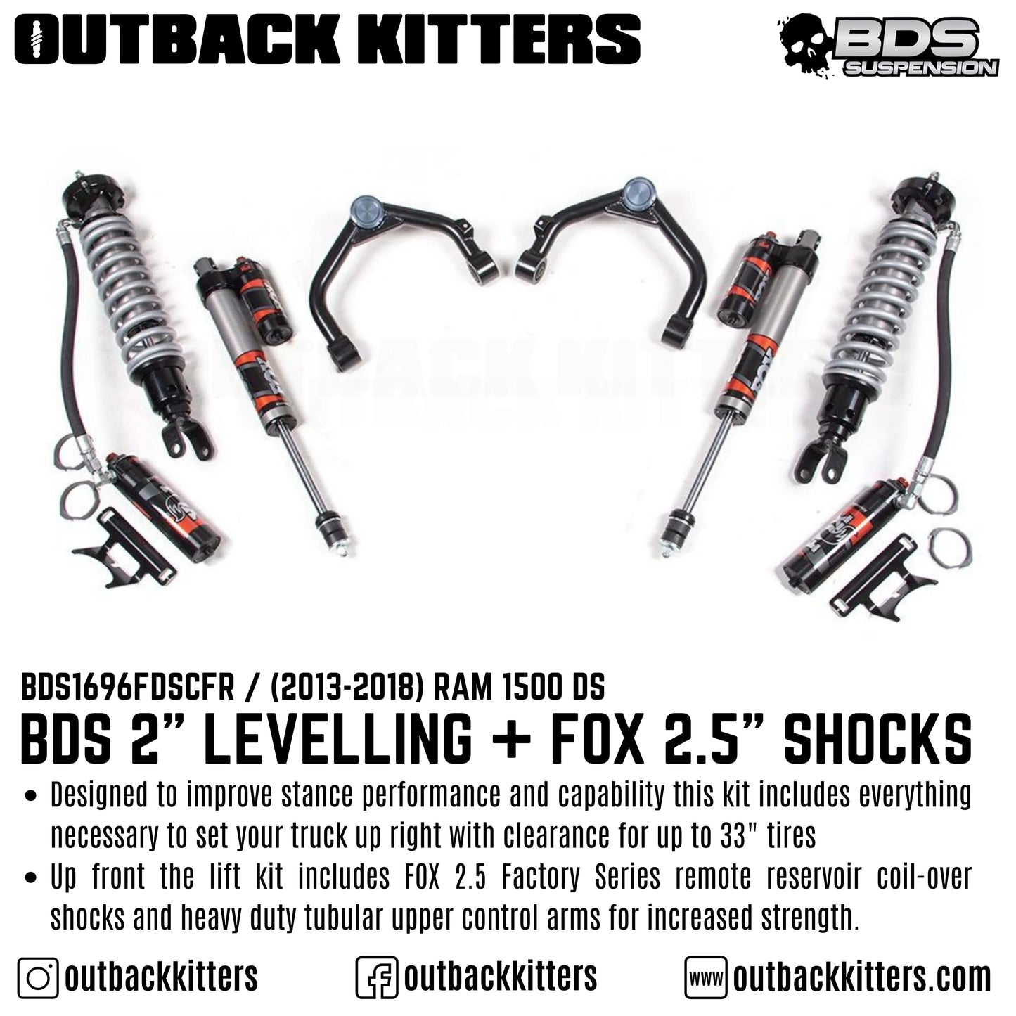 BDS Suspension 2' Levelling Kit for Ram 1500 DS