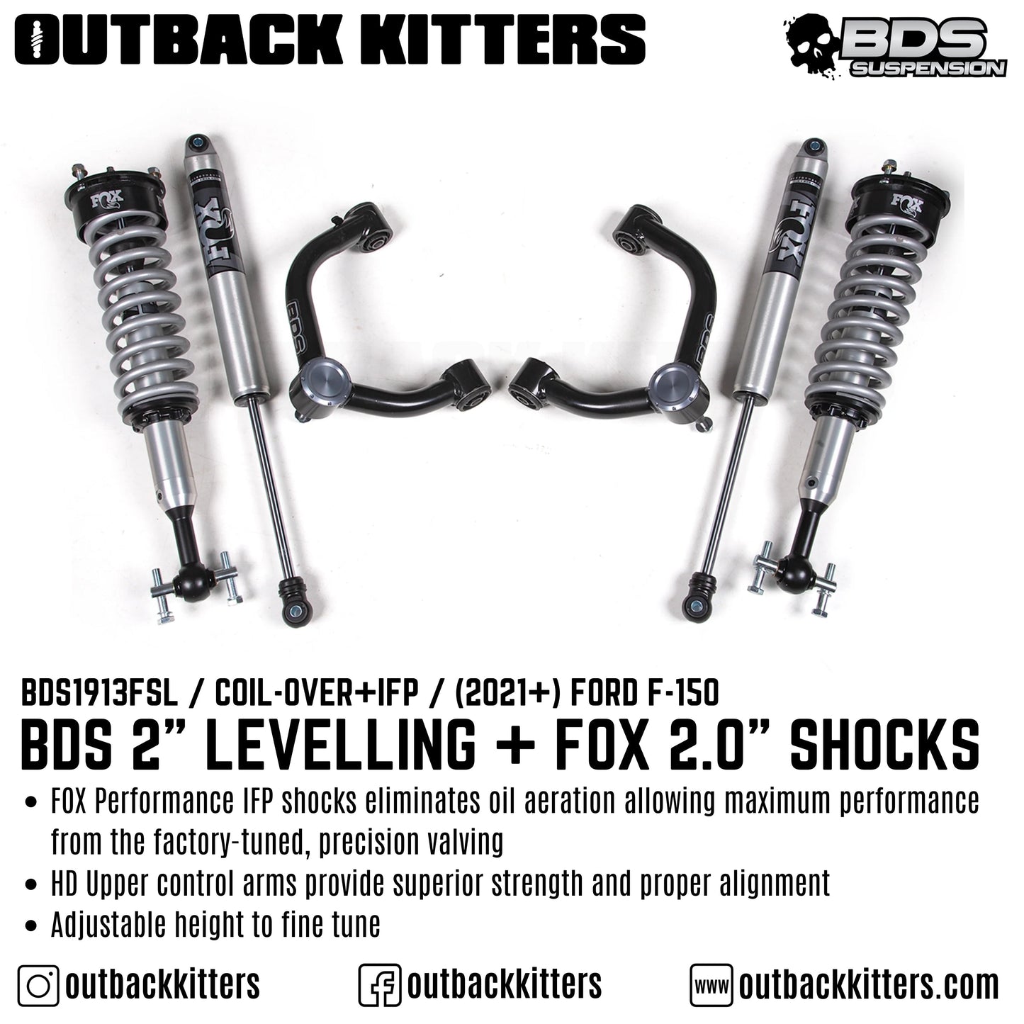 BDS Suspension 2' Levelling Kit for Ford F150 (2021+)