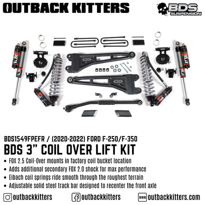 BDS Suspension 3' Coilover Lift Kit for 2020+ Ford F250