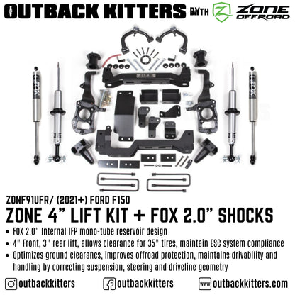 OK with Zone Offroad 4' Lift Kit for 2021+ Ford F150
