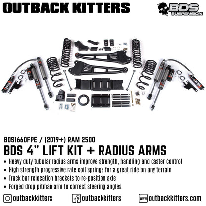 BDS Suspension 4' Lift Kit for 2019+ Ram 2500 with Fox Shocks