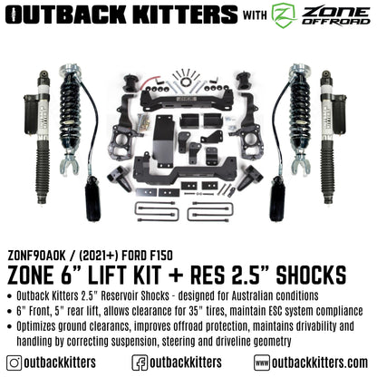 OK with Zone Offroad 6' Levelling Kit for 2021+ Ford F150
