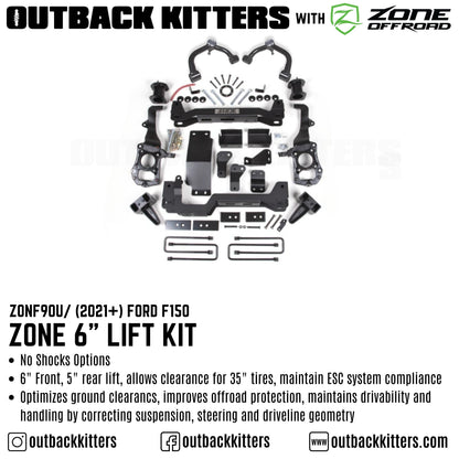 OK with Zone Offroad 6' Levelling Kit for 2021+ Ford F150