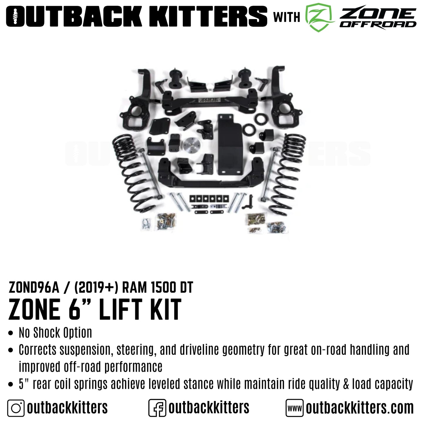 OK with Zone Offroad 6' Lift Kit for 2019+ Ram 1500 DT