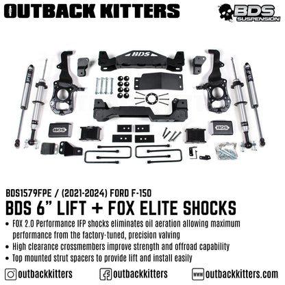 BDS Suspension - 6' Lift Kit for 2021+ Ford F150 with Fox Shocks