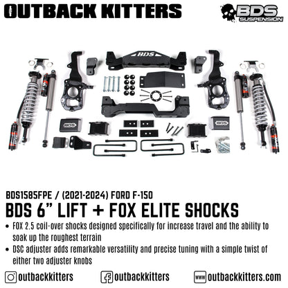 BDS Suspension - 6' Lift Kit for 2021+ Ford F150 with Fox Shocks