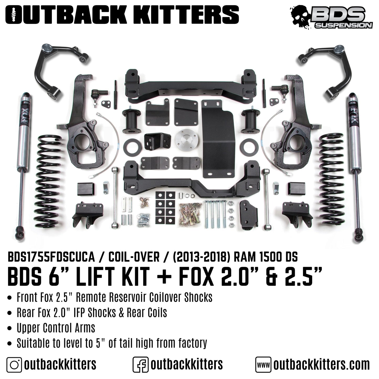 BDS Suspension 6' Lift Kit for Ram 1500 DS