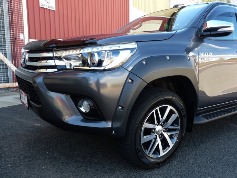 Toyota Hilux 2015–2018 angled view with full EGR Fender Flares fitted