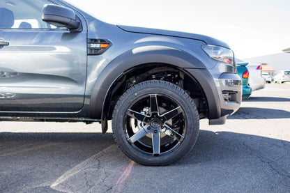 Blue Ford Ranger PXII front view featuring EGR Fender Flares – aggressive wide-body look