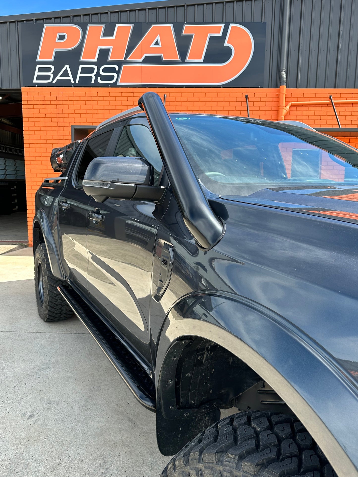 Ford Ranger PY 2023+ ANGLED Rock Sliders / Side Steps - P/C Ally Checkerplate Tread