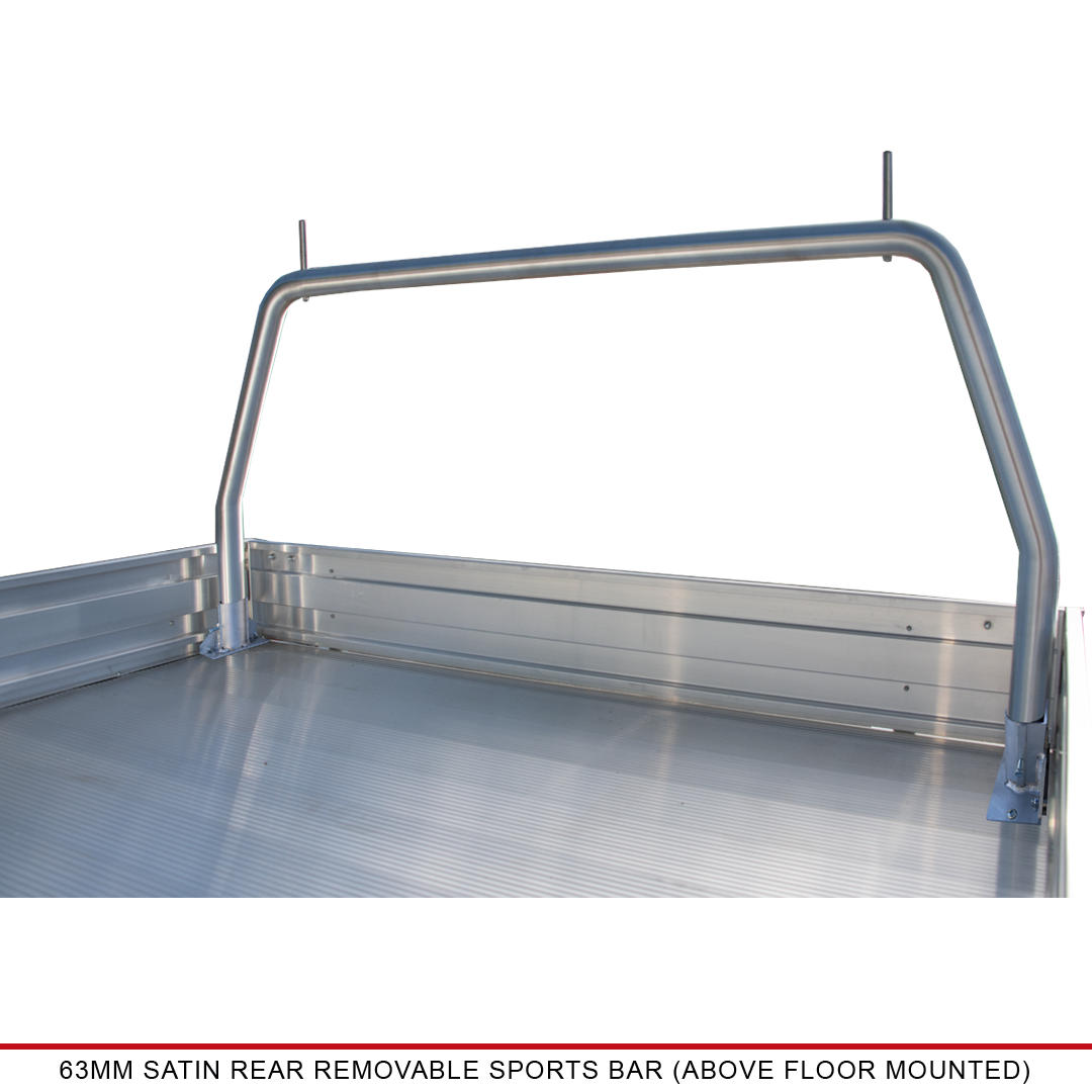 63mm Satin Rear Removable Sports Bar (Above Floor Mounted) - Only Compatible With Duratray Products