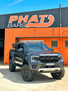 Ford Ranger PY 2023+ ANGLED Rock Sliders / Side Steps - P/C Ally Checkerplate Tread