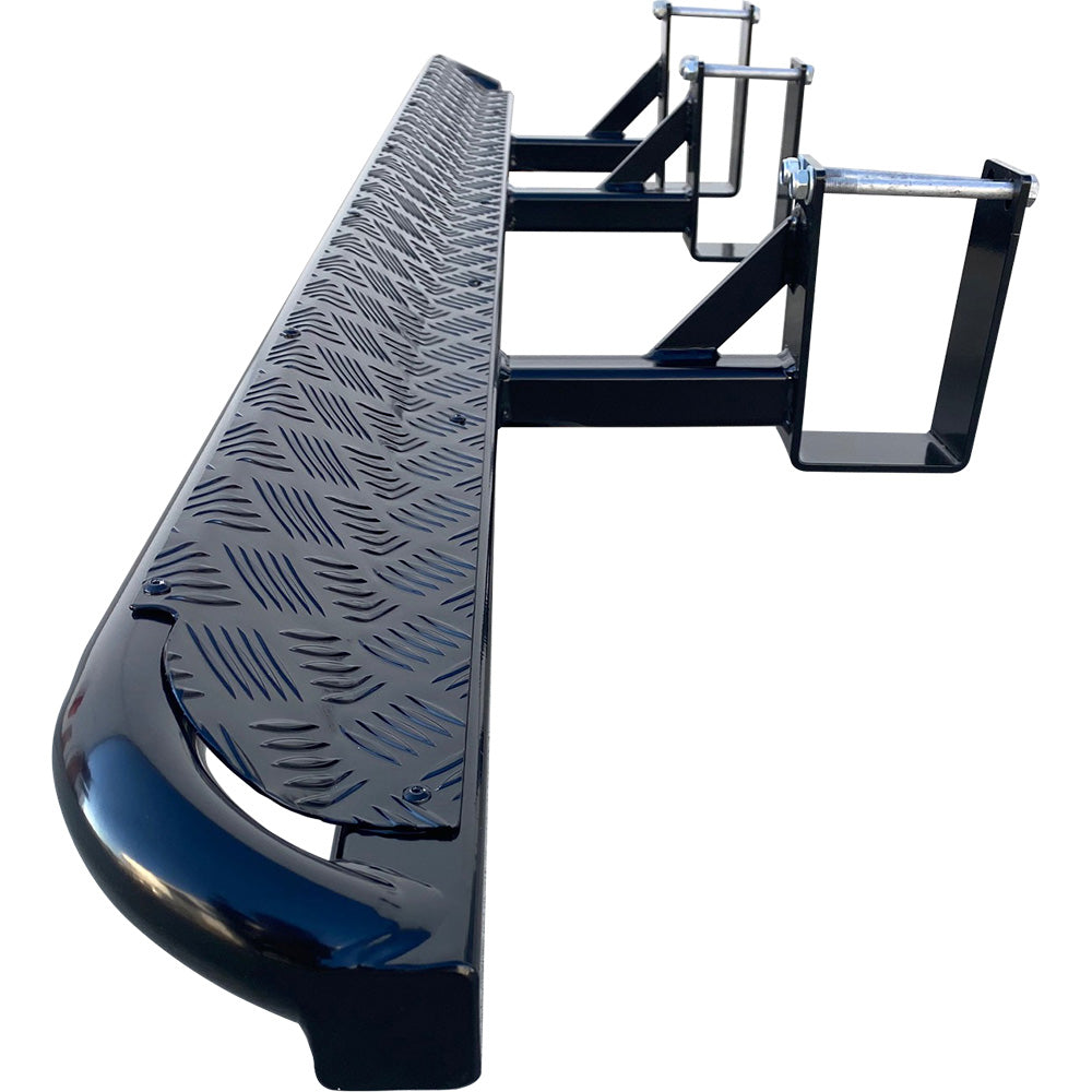 Ford Ranger PY 2023+ ANGLED Rock Sliders / Side Steps - P/C Ally Checkerplate Tread