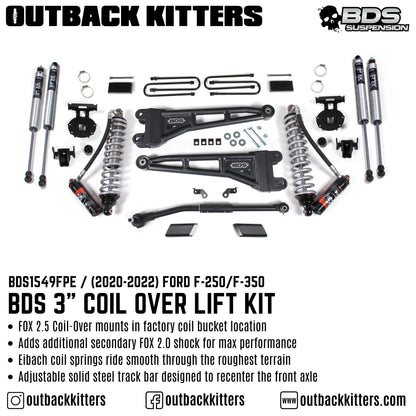 BDS Suspension 3' Coilover Lift Kit for 2020+ Ford F250
