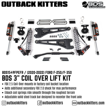 BDS Suspension 3' Coilover Lift Kit for 2020+ Ford F250