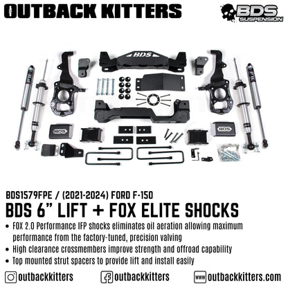 BDS Suspension - 6' Lift Kit for 2021+ Ford F150 with Fox Shocks