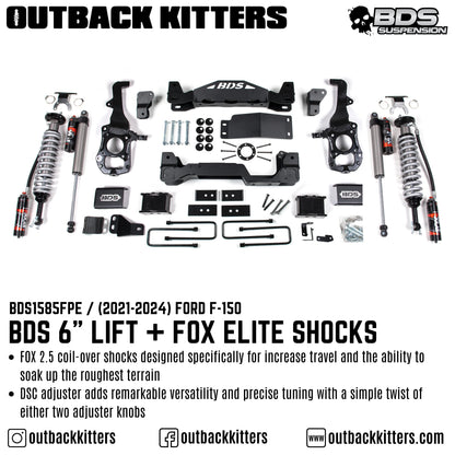 BDS Suspension - 6' Lift Kit for 2021+ Ford F150 with Fox Shocks
