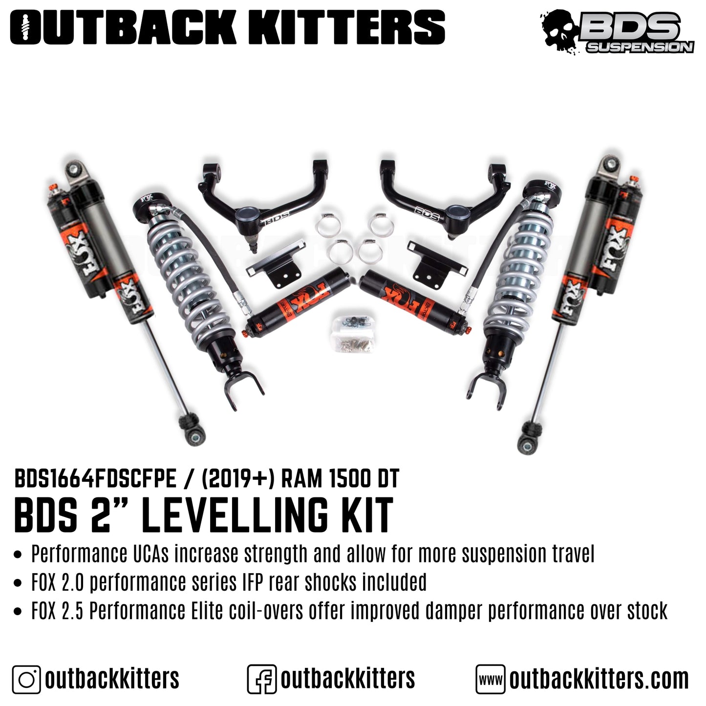BDS Suspension 2' Levelling Kit for Ram 1500 DT